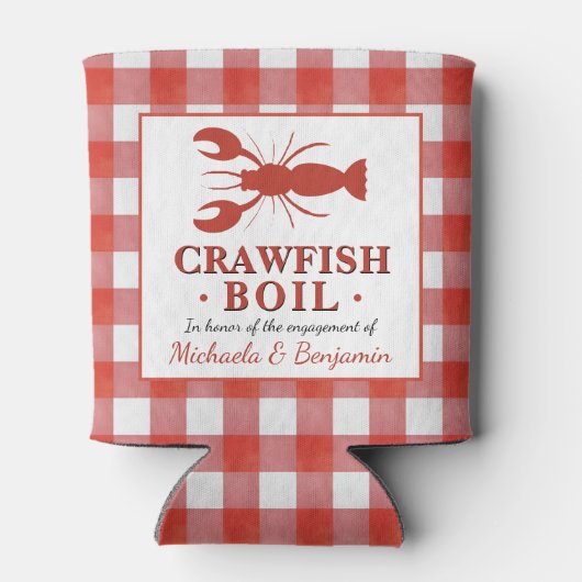 レッドクロウフィッシュロブスターパーティー婚約ピクニック 缶クーラー (裏面)