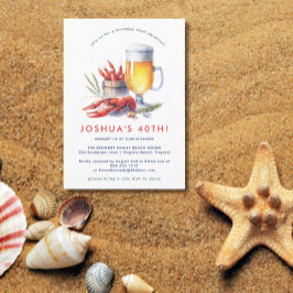 レッドクロウフィッシュ低カントリーの誕生日パーティー 招待状