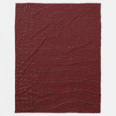 レッドクロコダイルスキンプリントワニス フリースブランケット (正面)