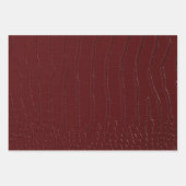 レッドクロコダイルスキンプリントワニス ラッピングペーパーシート (正面3)