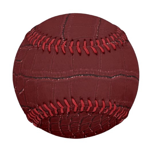 レッドクロコダイルスキンプリントワニス 野球ボール (正面)