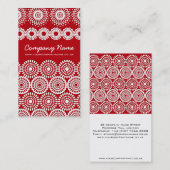 レッドクロチェットレースフラワーズ名刺 名刺 (正面/裏面)