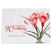 レッドクロッカスウォーター結婚カラーアート抱き枕 ラージペーパーバッグ (正面)