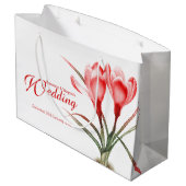 レッドクロッカスウォーター結婚カラーアート抱き枕 ラージペーパーバッグ (裏面アングル)