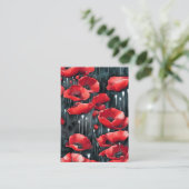 レッドクロムブラックインクフローポップス3Dフローラ8k Res 名刺 (スタンド正面)