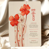 レッドクローバーアールヌーボーメニューカード 招待状