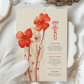 レッドクローバーアールヌーボーメニューカード 招待状