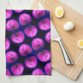 レッドクローバーワイルドフラワー抽象芸術模様 キッチンタオル (四つ折り)