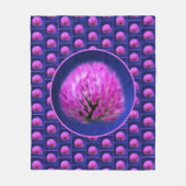 レッドクローバー山花模様 フリースブランケット (正面)