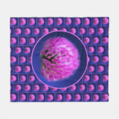 レッドクローバー山花模様 フリースブランケット (正面(横))