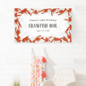 レッドクローフィッシュボイル シーフード バースデーパーティー 横断幕 (インサイチュ)