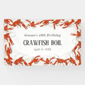 レッドクローフィッシュボイル シーフード バースデーパーティー 横断幕 (横)