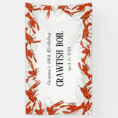 レッドクローフィッシュボイル シーフード バースデーパーティー 横断幕 (縦)