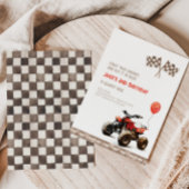 レッドクワッドバイクany Age誕生日招待状 招待状