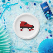 レッドクワッドローラーダービースケート ペーパープレート (パーティー)