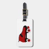 レッドクワッドローラーダービースケート ラゲッジタグ (正面縦)