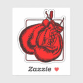 レッドクールボクシング手袋イラストレーション シール (シート)