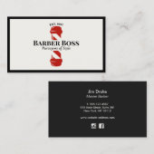 レッドクール理容師ポールバーショップ 名刺 (正面/裏面)