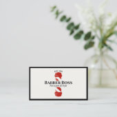 レッドクール理容師ポールバーショップ 名刺 (スタンド正面)