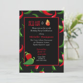 レッドグおもしろいリーンホットペッパー誕生日招待状 招待状 (スタンド正面)