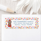 レッドグムボールマシンキャンディガム差出人住所 ラベル (インサイチュ)