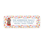 レッドグムボールマシンキャンディガム差出人住所 ラベル (正面)