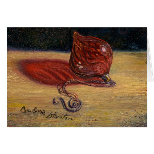 「レッドグラスオーナメント」空白のノートカード (正面横)