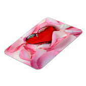 レッドグラスハートバラ花びら マグネット (左側)