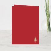 レッドグラフィッククリスマスツリーズゴールドフォイルクリスマス 箔グリーティングカード (裏面)