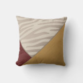 レッドグラフィックスエードブラシ金ゴールドプリントトゥーペゼブラ クッション (正面)