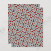 レッドグラフィティハートスクラップブック紙 (正面/裏面)