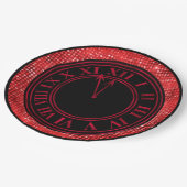 レッドグラマラスのダイヤモンド新年の時計 ペーパープレート (アングル)