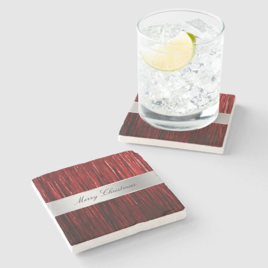 レッドグラムティンゼルストライプズ ストーンコースター (横)
