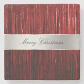 レッドグラムティンゼルストライプズ ストーンコースター (正面)