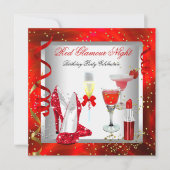 レッドグラモールナイトカクテルシャンパンパーティー 招待状 (正面)