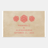 レッドグランジD20サイコロゲーマー結婚式用シール 長方形シール (正面)