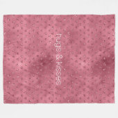 レッドグリジーグリッターハート フリースブランケット (正面(横))