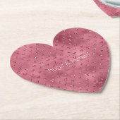 レッドグリジーグリッターハート ペーパーコースター (アングル)