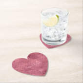 レッドグリジーグリッターハート ペーパーコースター (インサイチュ)