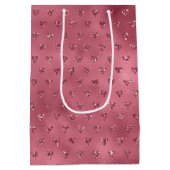 レッドグリジーグリッターハート ミディアムペーパーバッグ (裏面)