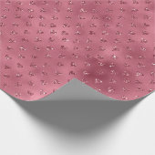 レッドグリジーグリッターハート ラッピングペーパー (角)