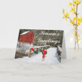 レッドグリストミルホリデパーソナライズされたーカード カード (黄色い花)