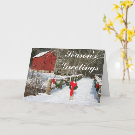 レッドグリストミルホリデパーソナライズされたーカード カード (黄色い花)