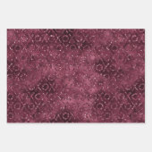 レッドグリッジグリッターハート ラッピングペーパーシート (正面2)