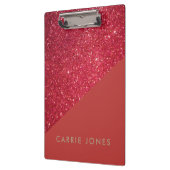 レッドグリッターかわいらし金ゴールド業務エレガント クリップボード (左)