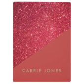 レッドグリッターかわいらし金ゴールド業務エレガント クリップボード (裏面)