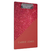 レッドグリッターかわいらし金ゴールド業務エレガント クリップボード (右)