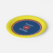 レッドグリッターアップルプリンセス誕生日パーティープレート ペーパープレート (アングル)