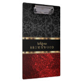 レッドグリッターアンドブラックダマスク  クリップボード (右)