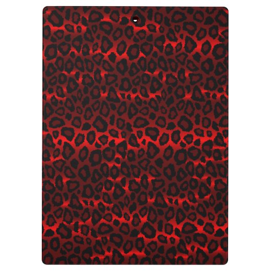 レッドグリッターアンドレパードスキンデザイン クリップボード (裏面)